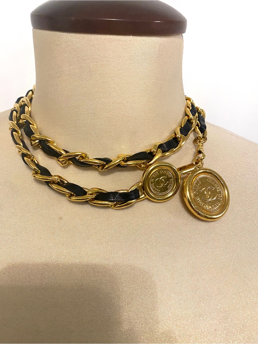 Vintage Chanel chain belt with CC coins